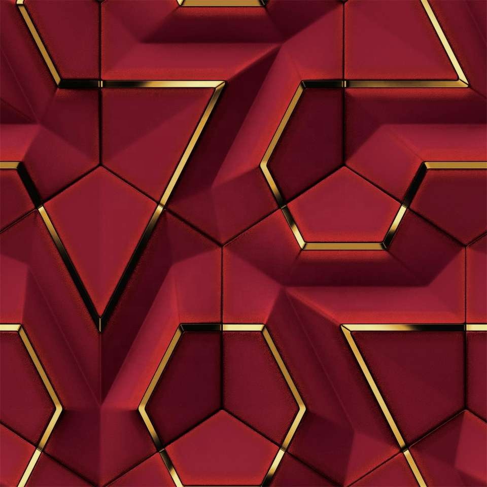 Papier peint PVC 3D A‑Grade – motif géométrique métallique
