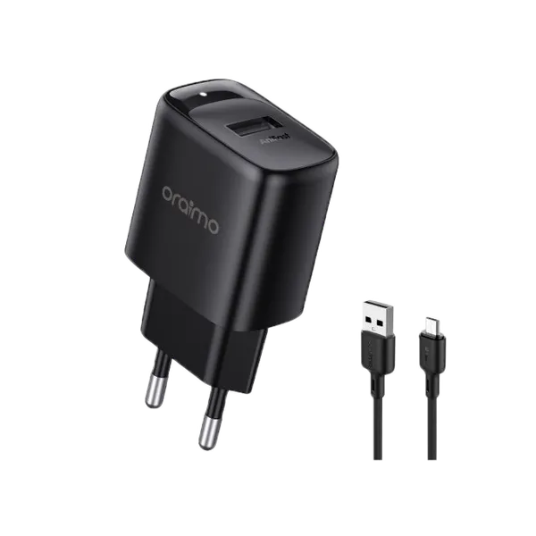 Oraimo Firefly 3 OCW-E66S+L53 - Chargeur Rapide 10W avec Technologie AniFast™, Fiche Europe, Câble Lightning 1m