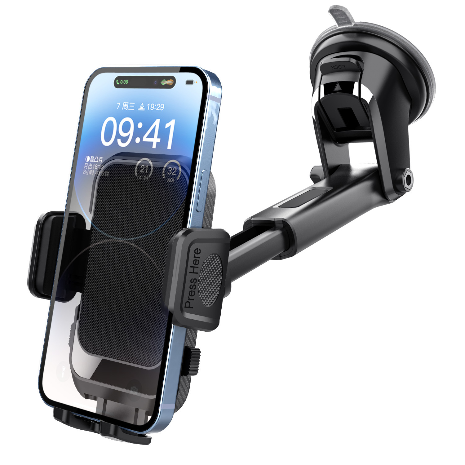Support Voiture Universel Ultra-Stable V2 – Ventouse Puissante, Rotation 360° et Compatibilité Tous Smartphones