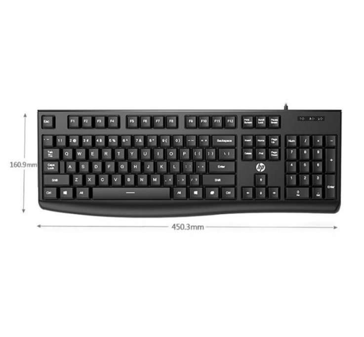 Clavier filaire HP K200 USB – 104 touches, design discret