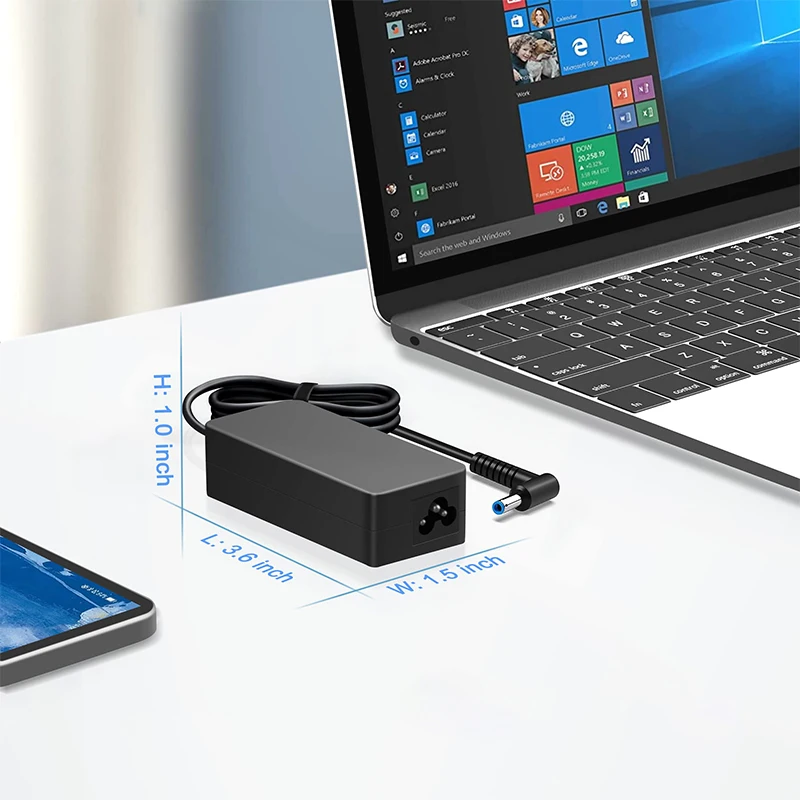 Chargeur universel HP 45 W – petit embout bleu, 19,5 V
