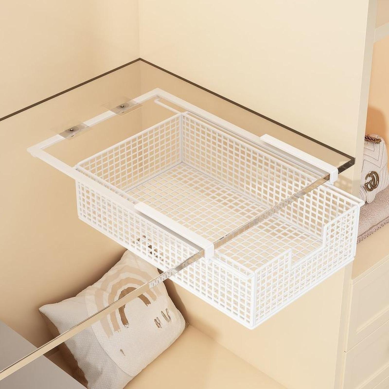 Panier coulissant sous étagère – Organiseur tiroir filaire